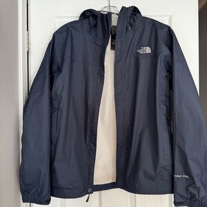 The North Face Men's Hooded Rain Jacket Dark Blue Medium